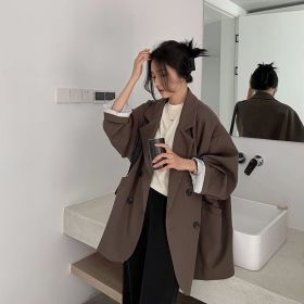 New Women's Coffee Suit Jacket Spring And Autumn (Option: Coffee-L)